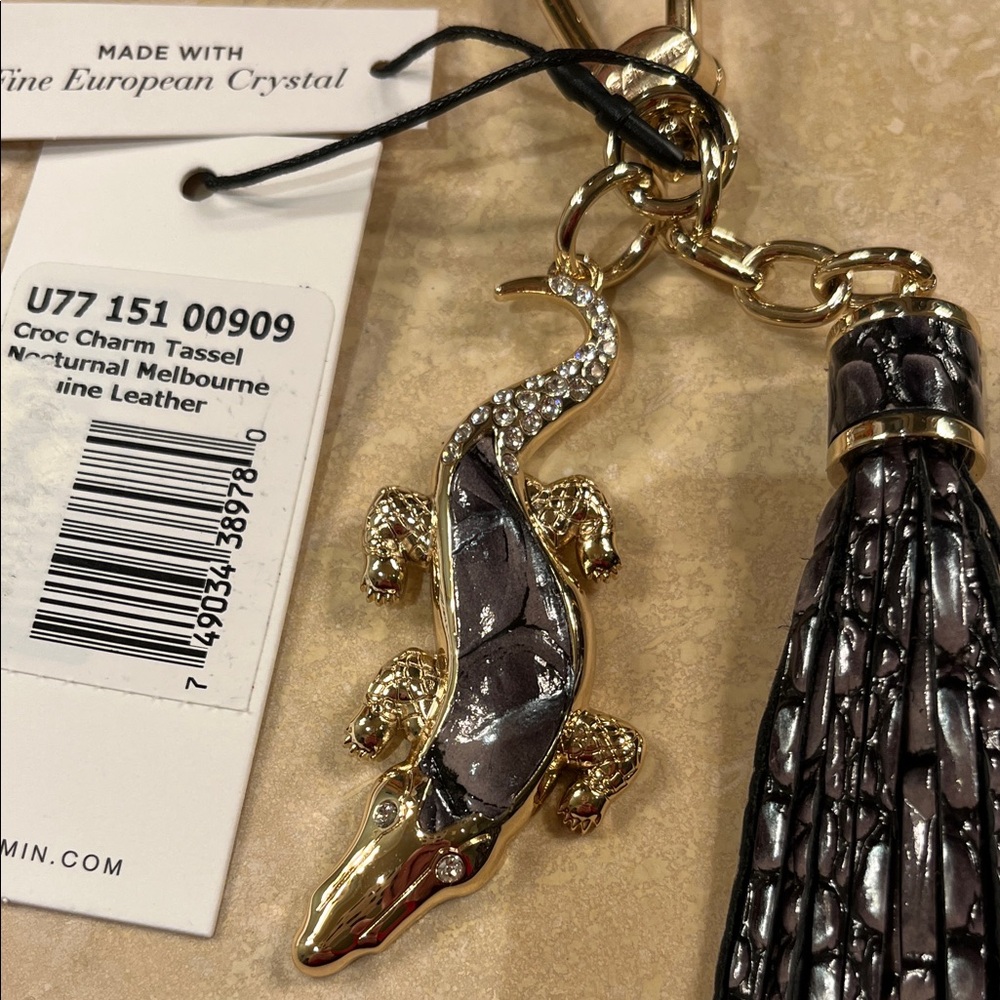 Brahmin Croc Charm Tassel Nocturnal Melbourne - Picture 3 of 5
